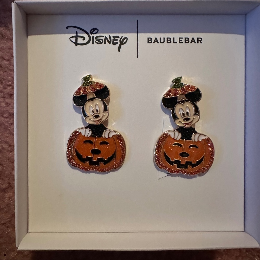Disney x BaubleBar Mickey Pumpkin Stud Earrings - Orange